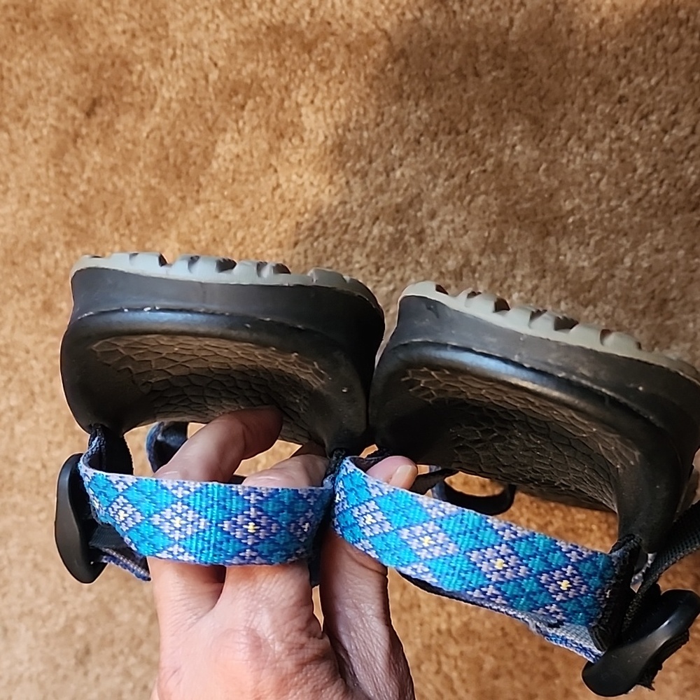 Chaco Classic Z/2 Sandals in Teal purple diamond weave - Picture 6 of 13